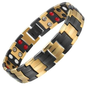 Pulsera biomagnética de oro negro titanio 4 en 1 túnel carpiano y terapia para la artritis - Imagen 1 de 4