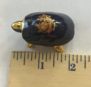 Limoges Frankreich Schildkröte Figur Kobaltblau und Gold Hofszene 2 Zoll - Bild 1 von 8