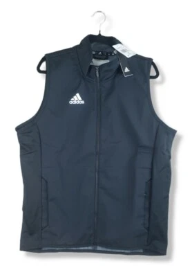 adidas Game Mode Vest Men's Casual Full Zip Black White Medium  - Image 1 of 4