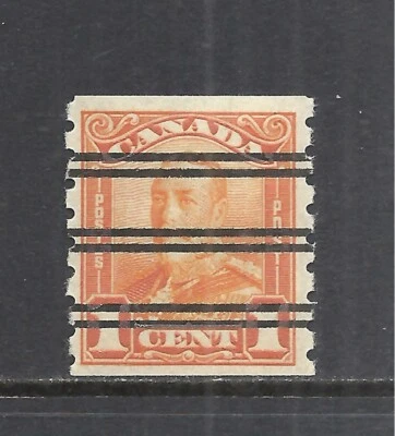 CANADA SCOTT 160 MH VF - 1929 1c ORANGE PERF. 8 VERTICAL COIL ISSUE   CV $22.50 - Image 1 of 2