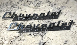 CHEVROLET APACHE 10 Fender Emblems Chrome w/ Black Details OEM 1960 Chevy Truck - Picture 1 of 8