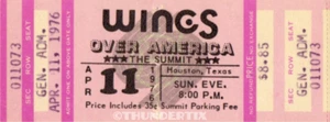 1 1976 WINGS Paul McCartney UNUSED FULL CONCERT TICKET Houston laminated reprint - Picture 1 of 1