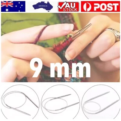 Quality Stainless Steel Circular Needle Needles Hook Yarn 9mm knitting craft - image 1 of 4