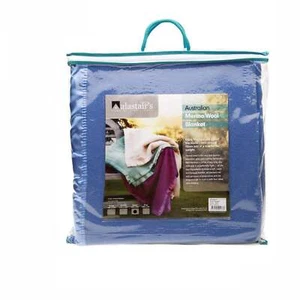 Alastairs 375GSM Australian Merino Wool Blanket Blue - Double - Picture 1 of 1