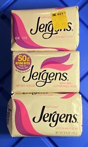 Vintage Jergens Bath Bar Lotion-Mild Soap 4.75 oz bars New Old Stock x3