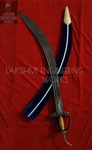 PUNJABI BASKET HILT TEGHA SWORD, WOOTZ STEEL ,Indian Mughal Tegh Sword, - Picture 1 of 9