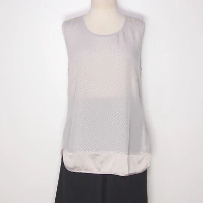 Nice Connection Seide Bluse Tank Top Grau Gepunktet Satin Größe M 38 Eu - Bild 1 von 4