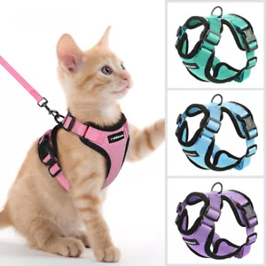 Cat Harness and Leash Escape Proof Soft Adjustable Vest Breathable Reflective - Picture 1 of 13