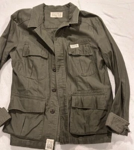 True Religion Women’s Cotton Jacket Dark Wash Green Sleeve Size L - Picture 1 of 13