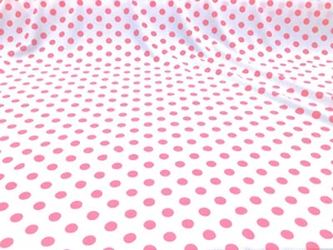 Bullet Printed Liverpool Textured Fabric 4 way Stretch White Pink Polka Dot U20 - Picture 1 of 1