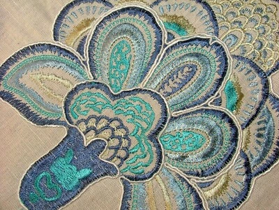 14m iLiv Lucia Indigo Cotton Blend Embroidered Fabric Curtain Upholstery Cushion - image 1 of 4