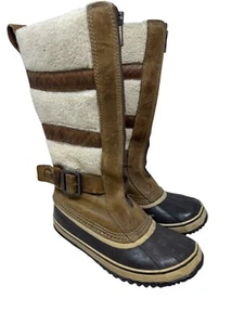 Sorel Women NL1586-250 Helen Of Tundra II Brown Leather Sherpa Tall Boot SZ US 8 - Picture 1 of 6