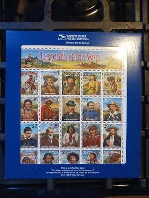 LEGENDS OF THE WEST-29 Cent Stamp Collection-unhinged-Bill Pickett (error) - Image 1 of 2