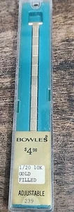 Correa de reloj BOWLES vintage para dama llena de oro de 10k. Nuevo en caja original** oro 10K - Imagen 1 de 5