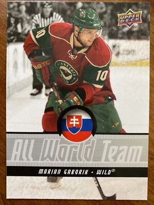 08-09 UD Series 1 Hockey All World Team AWT10 Marian Gaborik - Image 1 of 2