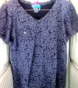 NUOVO CON ETICHETTE FRESH PRODUC CLASSIC S/S ""ISLAND DELIGHT"" LOGO DONNA T IN SO BEACH BLU..(L) - Foto 1 di 3