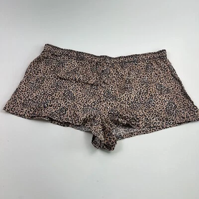 Victoria's Secret ROSA Cintura Elástica Satén Prendas para Dormir Cortas Leopardo Beige XXL NUEVO CON ETIQUETAS Foto 1 de 4