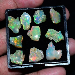 10 Pcs Natural Ethiopian Opal Rough AAA Grade Large Size Welo Raw Gemstones Lot - Picture 1 of 12