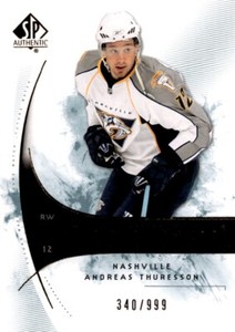 2009-10 SP Authentic Future Watch Andreas Thuresson Rookie 340/999 Nashville
