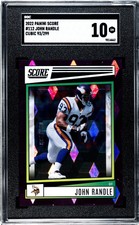 John Randle 2022 Score Purple Cubic Jersey & Color Match Vikings 093/299 SGC 10