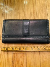 Coach Black Leather Long Wallet
