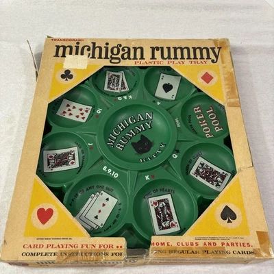 Vintage 1963 Transogram Michigan Rummy Kitty Plastic Tray Box And Instructions - Image 1 of 4
