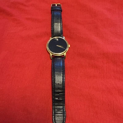 Reloj de cuero clásico Movado MB.01.1.34.6002 Gold Museum *NECESITA BATERÍA NUEVA* Foto 1 de 4