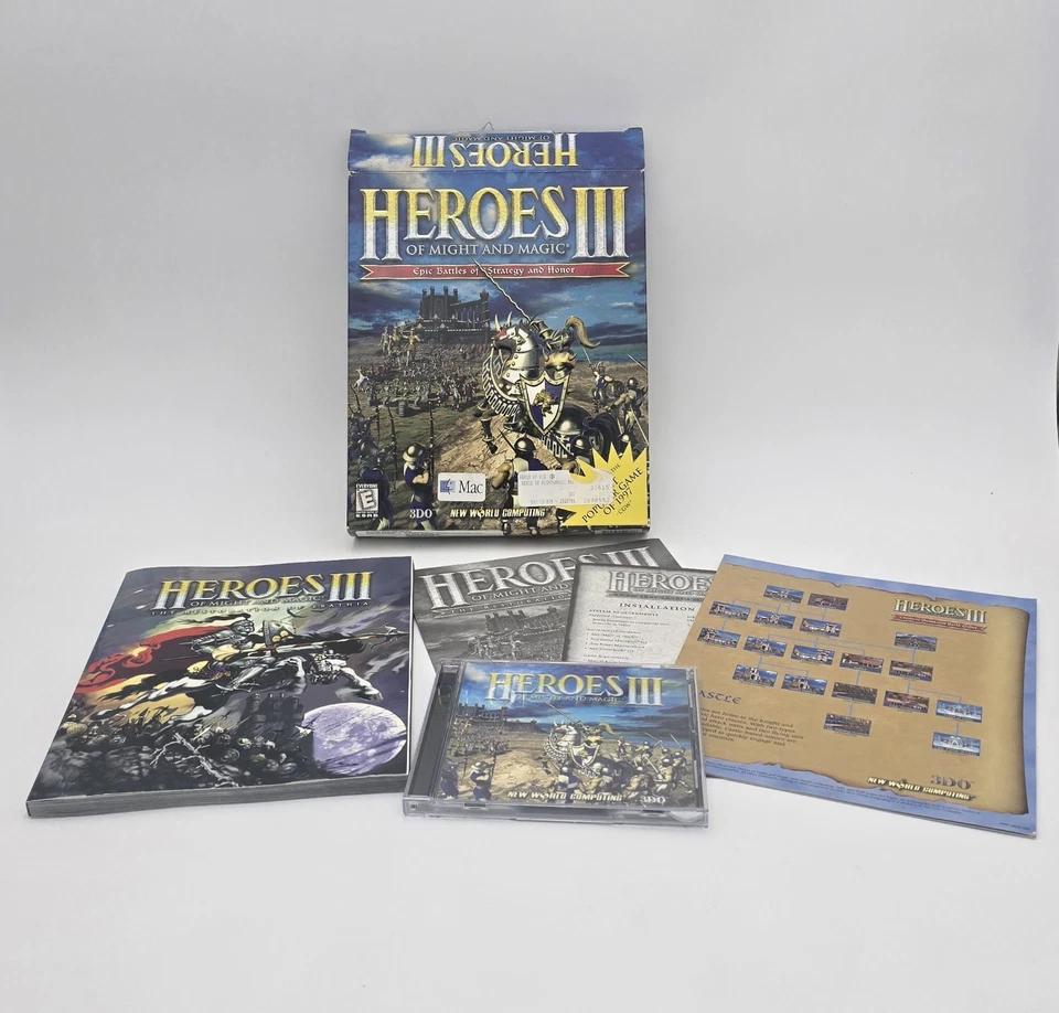 3DO Computer Wargame Heroes of Might and Magic III CD-Rom Big Box  - Mac Apple - - Image 1 of 4
