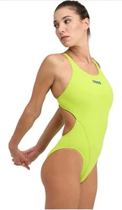 ARENA Women's Performance Solid Team Swim Tech Swimsuit, Martinica/Floreale-22 - Picture 1 of 7