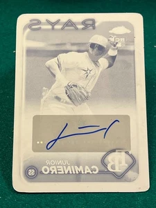 1/1 Junior Caminero 2024 Topps Chrome Update Auto Printing Plate Yellow Rays RC - Picture 1 of 2