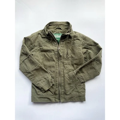 Niño Vintage L.L. Chaqueta ligera de lona de algodón verde frijol talla 6 Foto 1 de 4