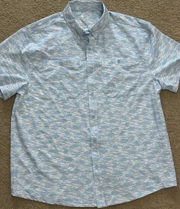 Silver Bait Fishing Shirt Blue/White Fish Print Size XL Vented - Picture 1 of 6