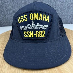 Vintage USS Omaha SSN-692 Trucker Hat Cap Snapback Navy Ship Mesh Made in USA - Picture 1 of 11