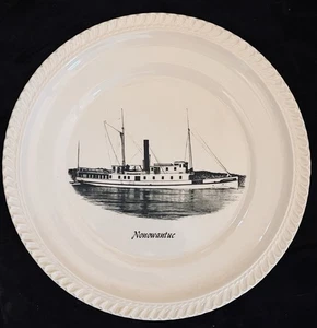 Piatto ricordo NONWANTUC Steamboat Ferry 10,25" Port Jefferson Long Island come nuovo - Foto 1 di 4
