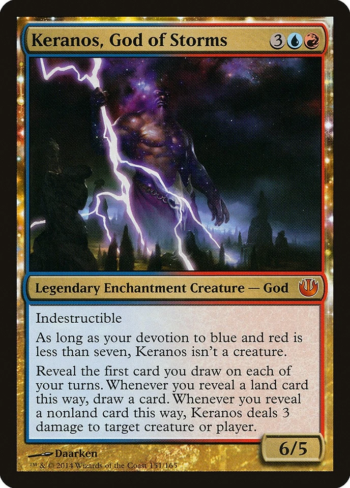 Keranos, God of Storms Journey into Nyx NM Blue Red Mythic Rare CARD ABUGames - Image 1 of 1