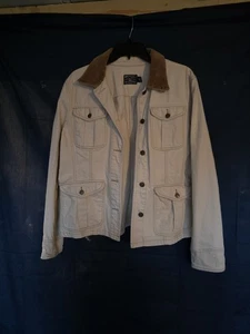 American Living Damen Beige Denim Knopfleiste Utility Chore Scheunenjacke Größe XL - Bild 1 von 10