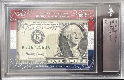 2017 Leaf Sports Icons RON TURCOTTE  Jockey Secretariat Autographed 1 / 1 *L@@K* - Image 1 of 4