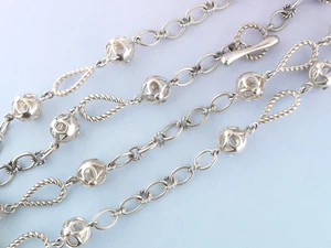 Ausgefallene verzierte 32 Zoll lange Lagenlook Kette Halskette | 47,1 Gramm - Bild 1 von 5