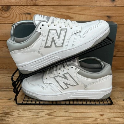 New Balance 480 Trainers Womens Size UK 6 White Grey Leather Casual Shoes NB - Image 1 of 4