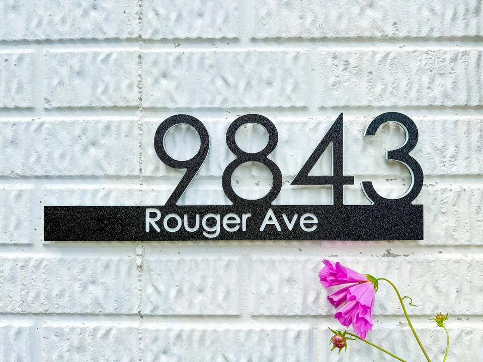 16-34 inch Modern House Address Numbers Sign For Exterior Outside Address Plaque - Image 1 of 4