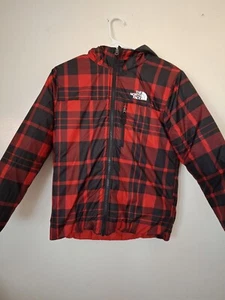 The NORTH FACE REVERSIBLE BOYS HOODED SKI JACKET PUFFER COAT L 14/16 EUC - Picture 1 of 3