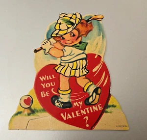 Vintage Golf Valentine Greetings Card - Picture 1 of 2