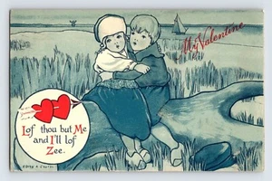 Postcard Valentine's Day Dutch Sweethearts 1910 Wakefield Massachusetts MA  - Picture 1 of 2