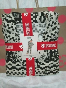 NEU Victoria Secret rosa Flanell Hunde Schlafset Pyjama lange Hose Medium  - Bild 1 von 4