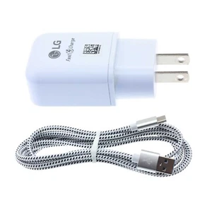 LG V60 ThinQ - 18W Fast Home Charger 6ft USB-C Cable Power Adapter QC3.0 TYPE-C - Picture 1 of 7