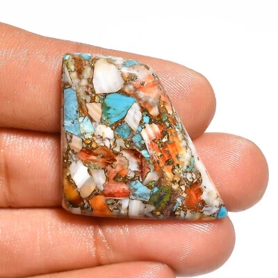 Piedras preciosas sueltas turquesa ostra 36,50 quilates cabujón de lujo creado en laboratorio 29X28X6 mm Foto 1 de 4