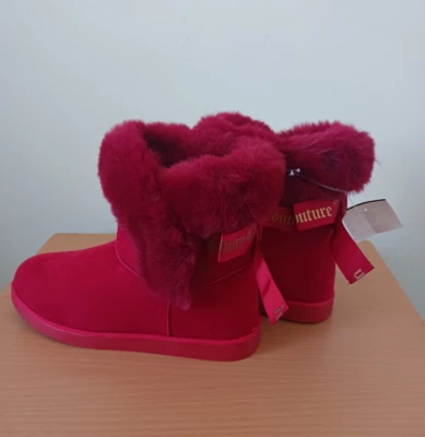 Botines de nieve Juicy Couture King2 para mujer talla 8 rojo imitación piel gamuza Foto 1 de 4