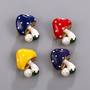 2PC Mushroom Enamel Pins Plant Brooches Lapel Pin Cute Badge Brooch Custom - Picture 1 of 15