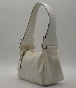 Authentic GUCCI Ione Shoulder Bag 92699 Ivory  White GG canvas leather