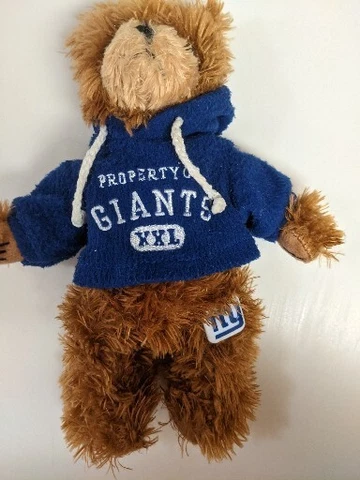NY Giants Teddy Bear Plush Hoodie  10” 2010 Good Stuff  NFL Cover